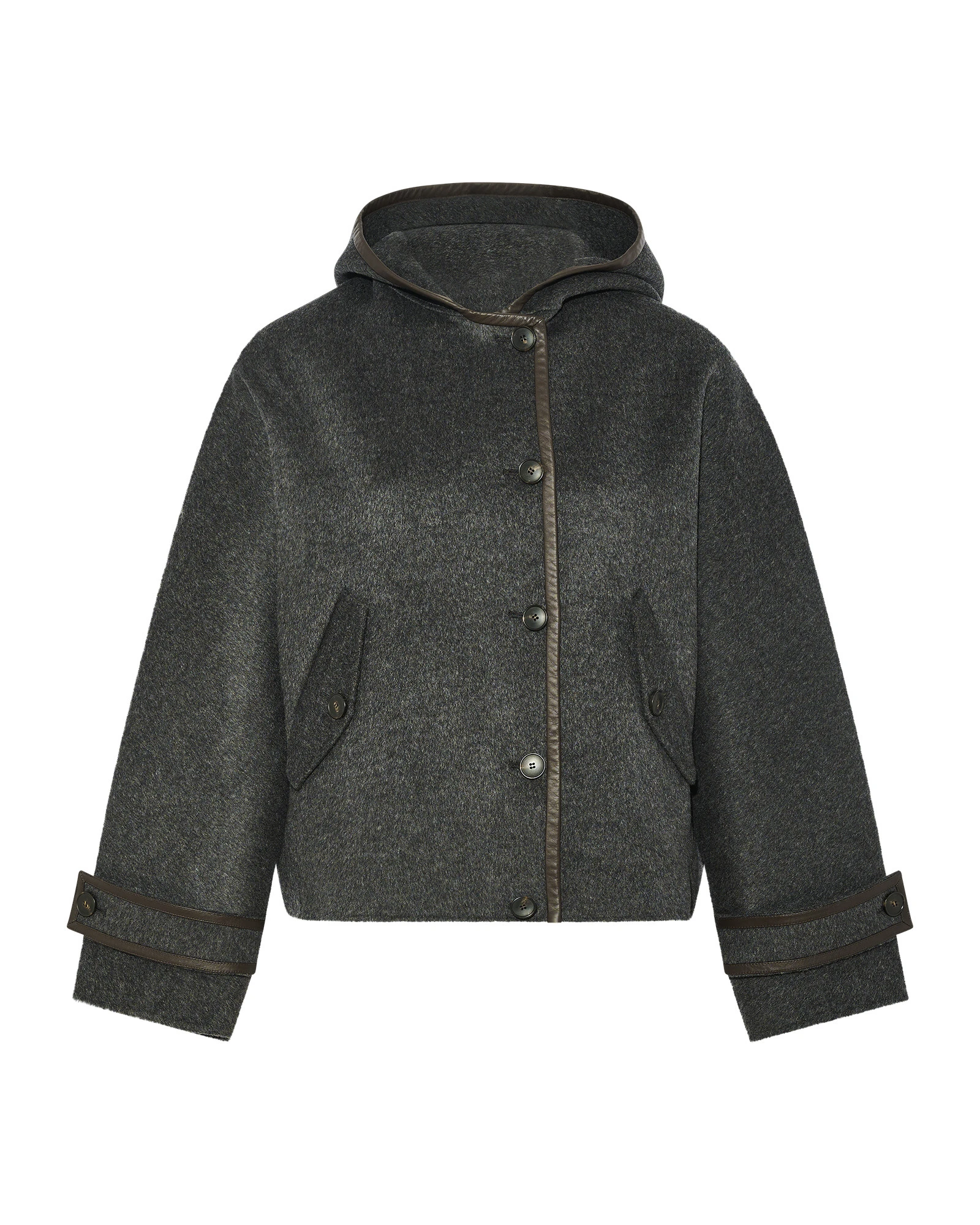 Yves Salomon Double-Sided Cashmere Wool Hooded Jacket in Grey Yves Salomon Double-Sided Cashmere Wool Hooded Jacket in Grey | Jackets | Luxury Shoes