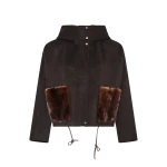 Yves Salomon Double-Sided Cashmere Wool Hooded Jacket with Mink Fur in Brown | Jackets | Luxury Shoes 