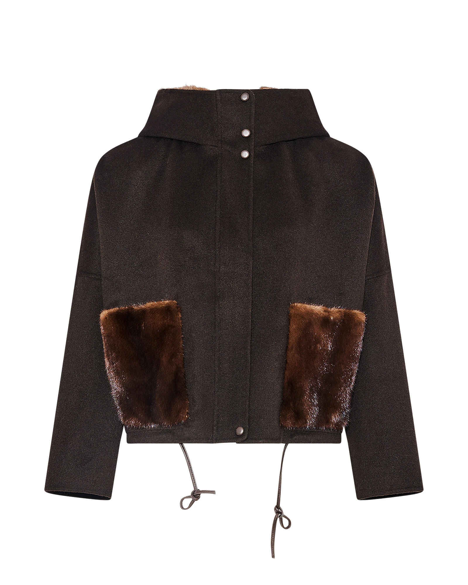 Yves Salomon Double-Sided Cashmere Wool Hooded Jacket with Mink Fur in Brown Yves Salomon Double-Sided Cashmere Wool Hooded Jacket with Mink Fur in Brown | Jackets | Luxury Shoes