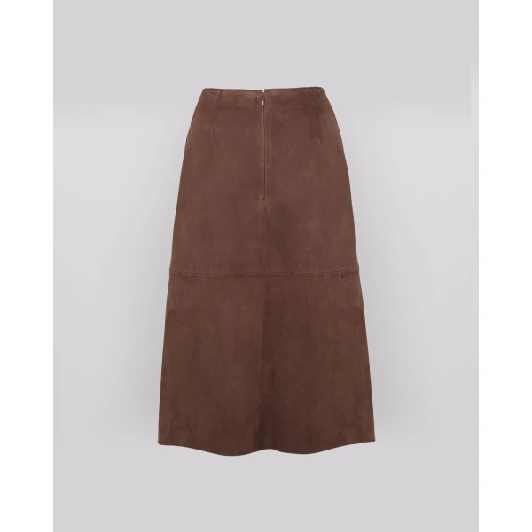 Yves Salomon Double-Sided Velour Lambskin Skirt in Bordeaux | Leather Skirts | Luxury Shoes 