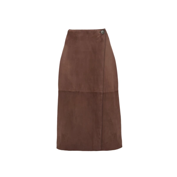 Double-Sided Velour Lambskin Skirt in Bordeaux