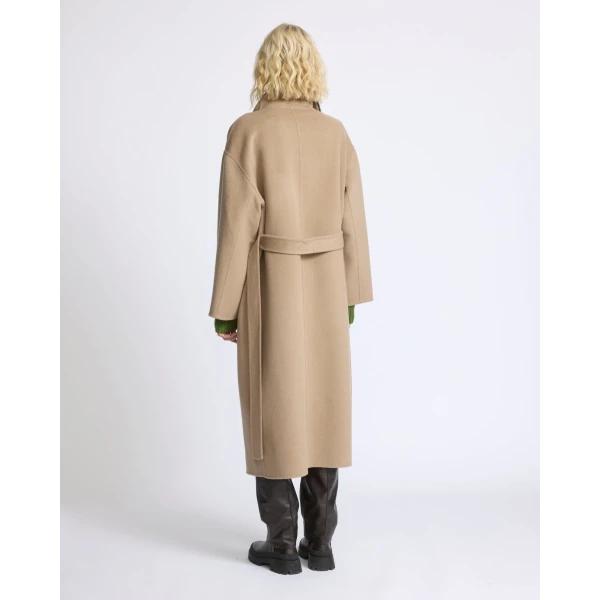 Yves Salomon Double-Sided Wool and Cashmere Coat with Mink Fur in Beige | Wool Coat | Luxury Shoes 