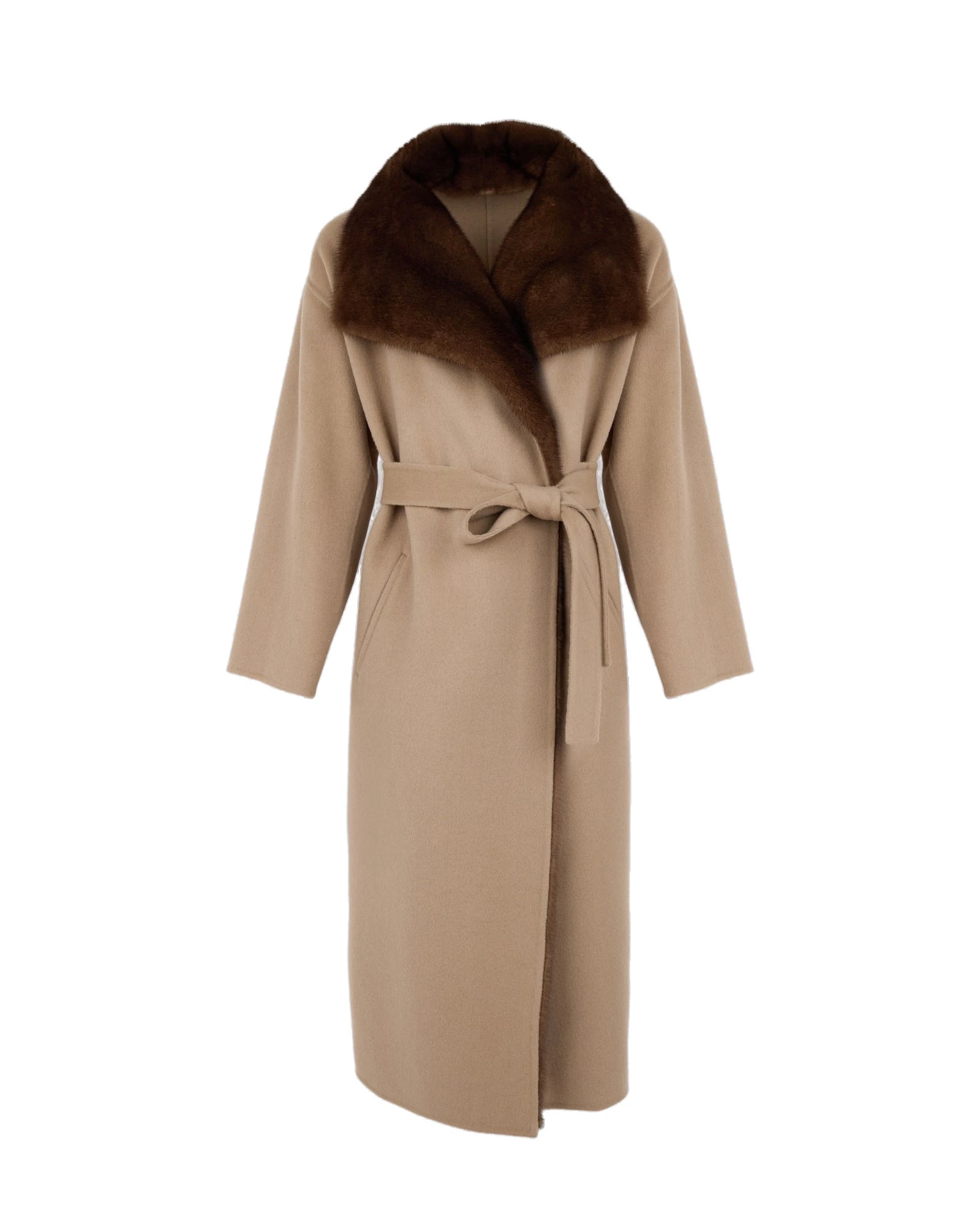 Yves Salomon Double-Sided Wool and Cashmere Coat with Mink Fur in Beige Yves Salomon Double-Sided Wool and Cashmere Coat with Mink Fur in Beige | Wool Coat | Luxury Shoes