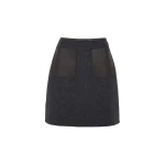 Yves Salomon Double-Sided Wool and Cashmere Skirt in Grey | Skirts | Luxury Shoes 