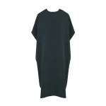 Yves Salomon Draped Silk Crepe Dress in Dark Teal | Women | Luxury Shoes 