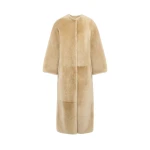 Yves Salomon Extra Long Lambskin Shearling Coat in Beige | Women | Luxury Shoes 