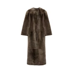 Yves Salomon Extra Long Lambskin Shearling Coat in Brown | Women | Luxury Shoes 