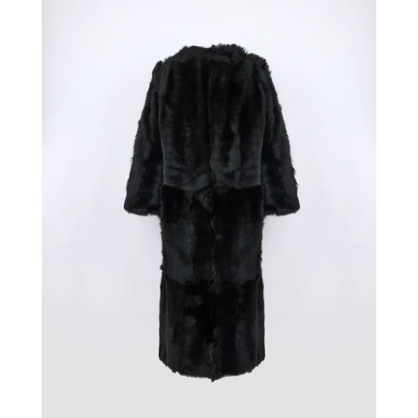Yves Salomon Extra Long Toscana Lambskin Shearling Coat in Black | Shearling Coat | Luxury Shoes 