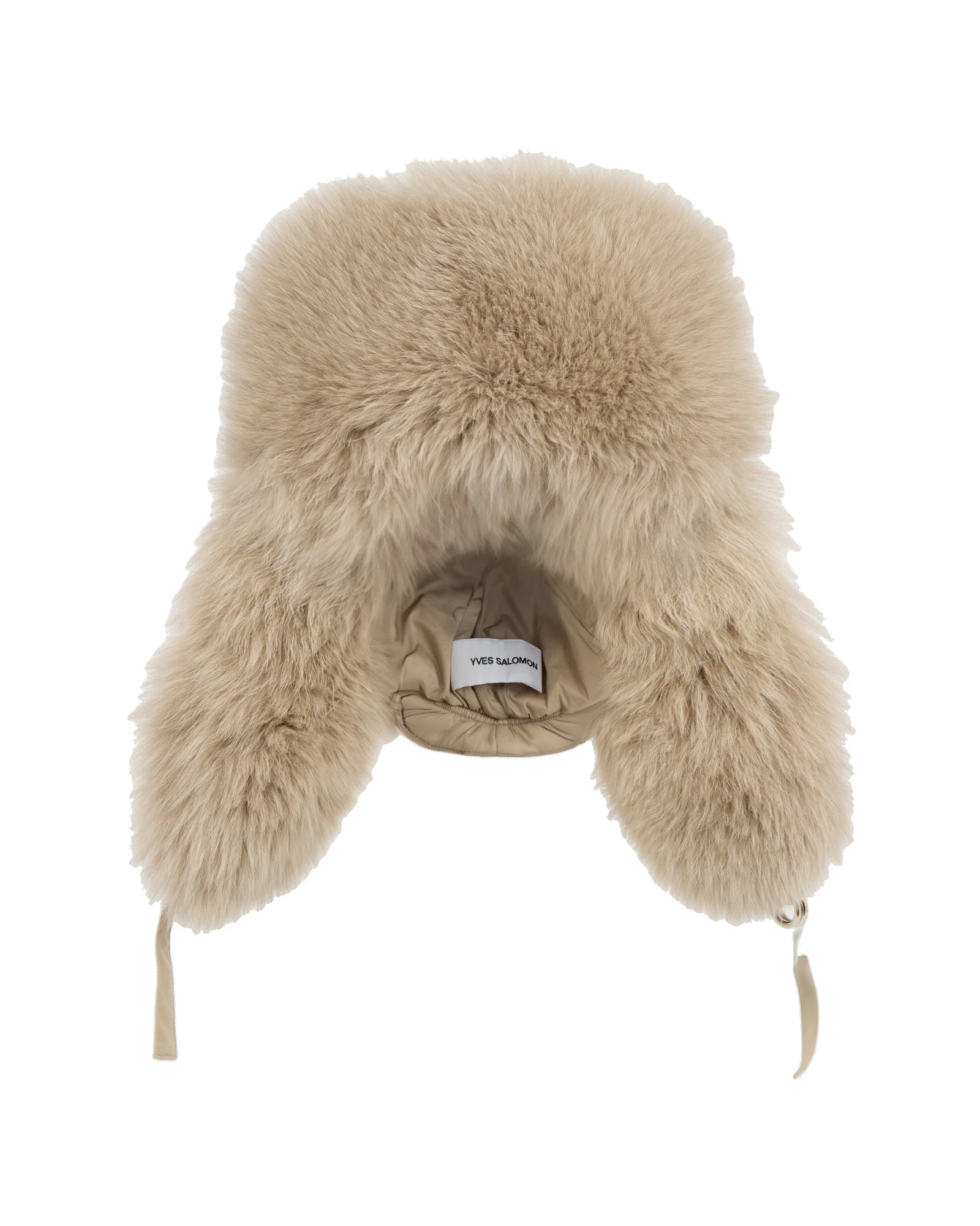 Yves Salomon Flannel and Fox Fur Ushanka in Beige Yves Salomon Flannel and Fox Fur Ushanka in Beige | Hats | Luxury Shoes