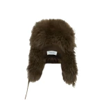 Yves Salomon Flannel and Fox Fur Ushanka in Brown | Hats | Luxury Shoes 