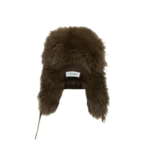 Flannel and Fox Fur Ushanka in Brown