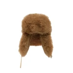 Yves Salomon Flannel and Fox Fur Ushanka in Camel | Hats | Luxury Shoes 
