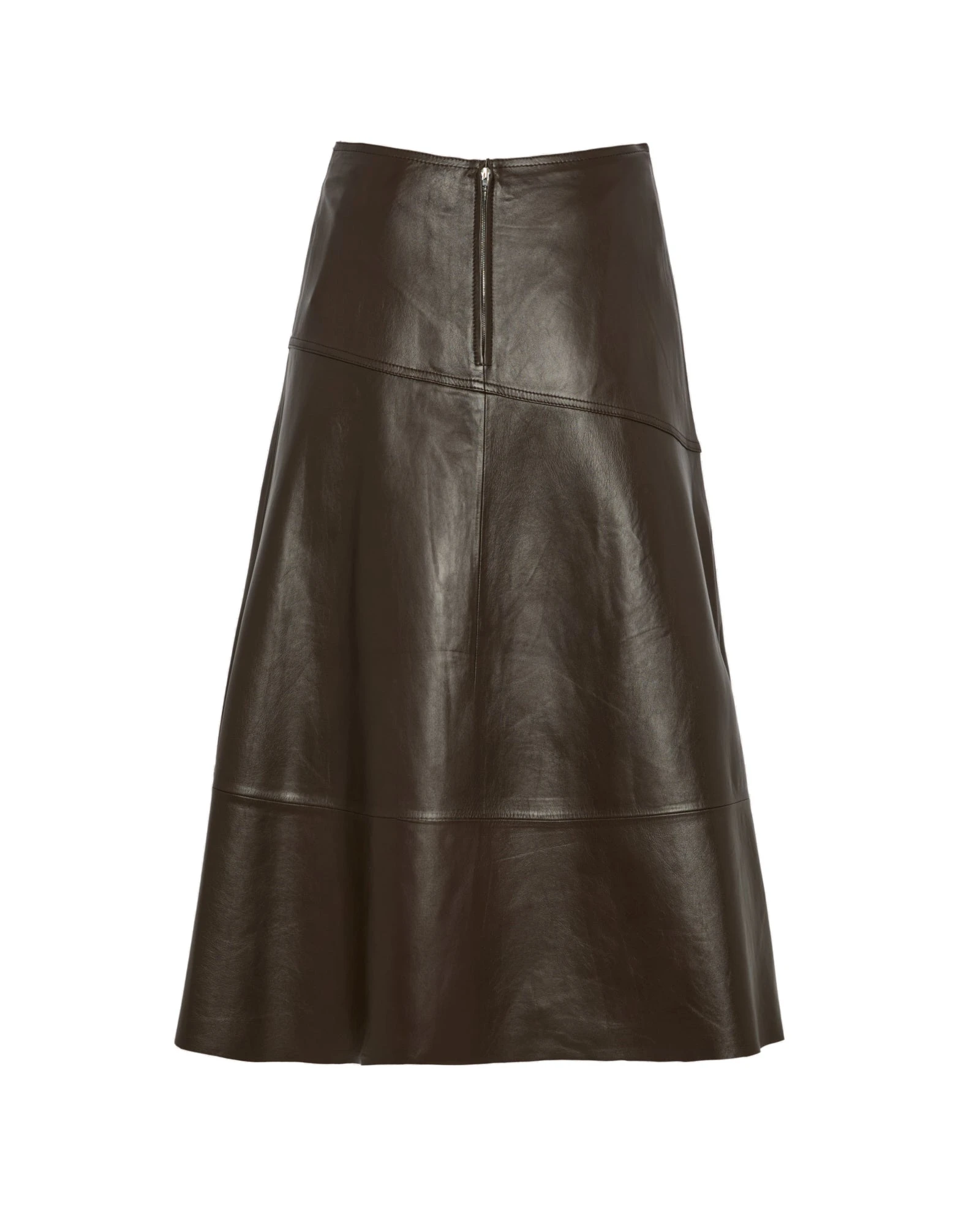 Yves Salomon Flared Lambskin Leather Skirt in Brown Yves Salomon Flared Lambskin Leather Skirt in Brown | Leather Skirts | Luxury Shoes