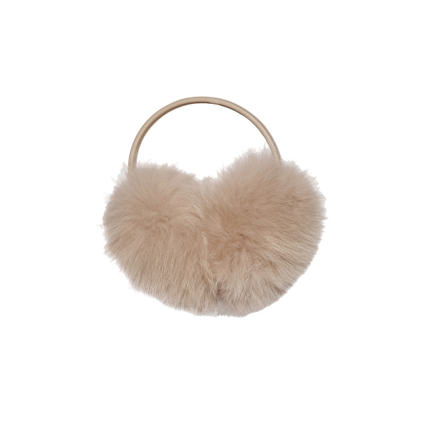 Yves Salomon Fox Fur Earmuffs in Beige | Women | Luxury Shoes 