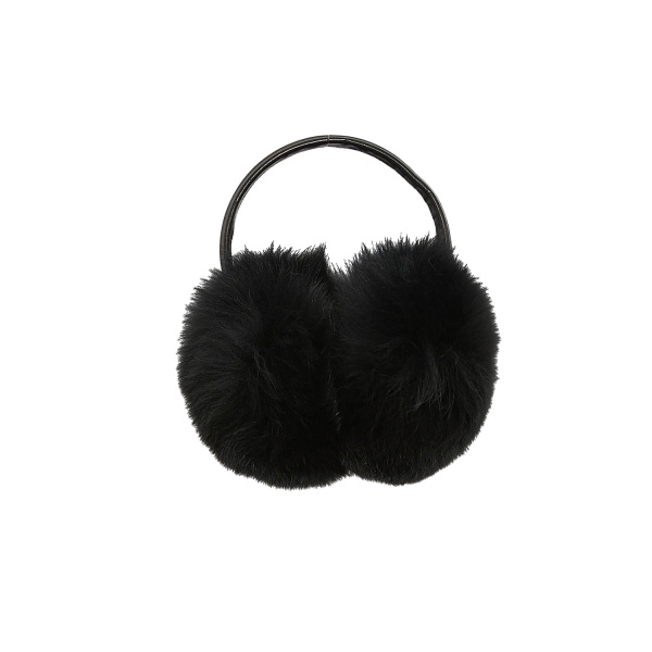 Yves Salomon Fox Fur Earmuffs in Black | Women | Luxury Shoes 
