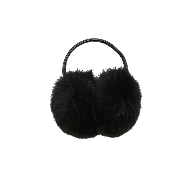 Yves Salomon Fox Fur Earmuffs in Black | Women | Luxury Shoes 