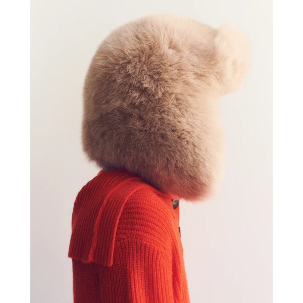 Yves Salomon Fox Fur Ushanka Hat in Beige | Hats | Luxury Shoes 