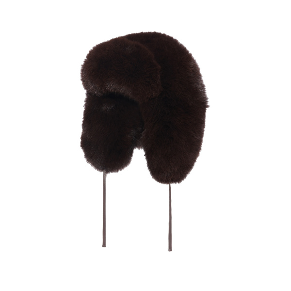Yves Salomon Fox Fur Ushanka Hat in Brown | Hats | Luxury Shoes 