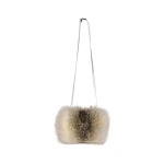 Yves Salomon Fox Fur and Leather Muff in Beige | Gloves | Luxury Shoes 