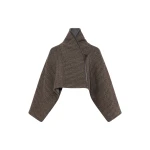 Yves Salomon Herringbone Double-Sided Wool Cape in Taupe | Wool Coat | Luxury Shoes 