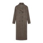 Yves Salomon Herringbone Double-Sided Wool Coat in Taupe | Wool Coat | Luxury Shoes 