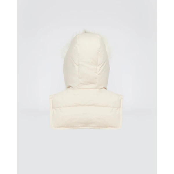 Yves Salomon Hooded Bib in Flannel and Fox Fur in Grey | Hats | Luxury Shoes 
