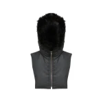 Yves Salomon Hooded Bib in Flannel and Fox Fur in Grey | Women | Luxury Shoes 