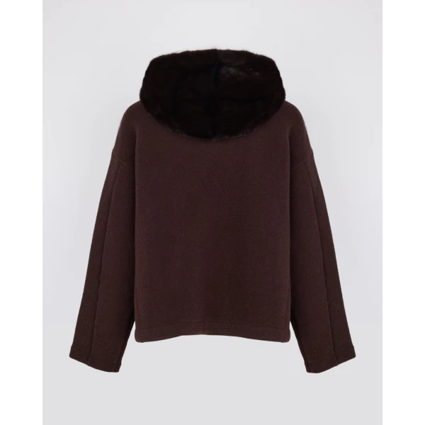 Yves Salomon Hooded Jacket in Mink Fur and Technical Fabric in Brown | Mink Jacket | Luxury Shoes 
