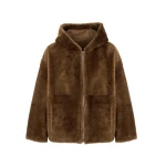 Yves Salomon Hooded Merino Lambskin Shearling Jacket in Brown | Shearling Jackets | Luxury Shoes 