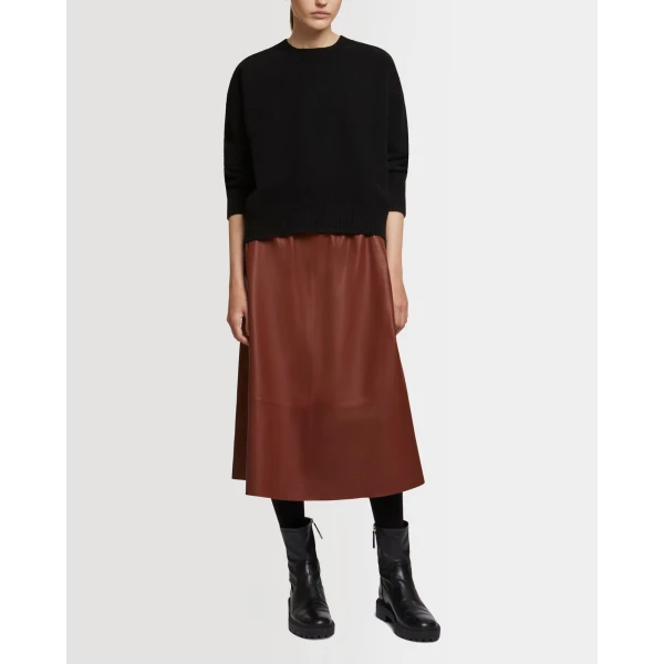 Yves Salomon Knit Jumper in Black | Sweaters | Luxury Shoes 