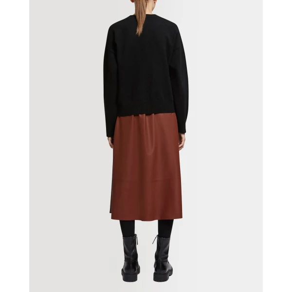 Yves Salomon Knit Jumper in Black | Sweaters | Luxury Shoes 