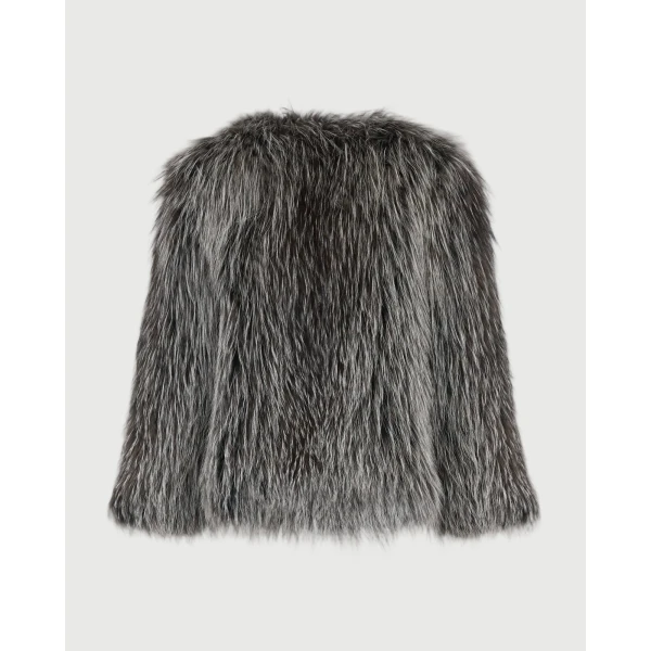 Yves Salomon Knitted Short Fox Fur Jacket in Fawn | Jackets | Luxury Shoes 