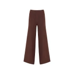 Yves Salomon Knitted Wide Leg Trousers in Bordeaux | Women | Luxury Shoes 