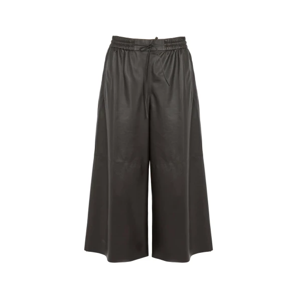 Yves Salomon Lambskin Leather Culottes in Brown | Women | Luxury Shoes 