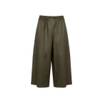 Yves Salomon Lambskin Leather Culottes in Gondwana Olive | Women | Luxury Shoes 