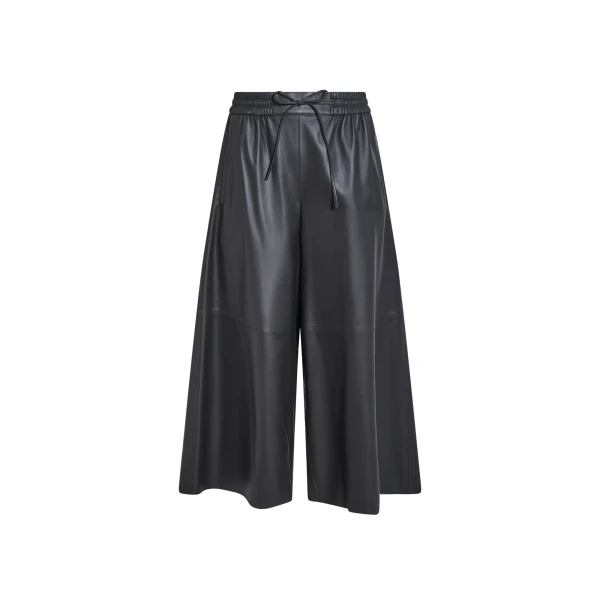 Yves Salomon Lambskin Leather Culottes in Grey | Women | Luxury Shoes 
