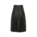 Yves Salomon Lambskin Leather Pleated Skirt in Black | Leather Skirts | Luxury Shoes 