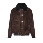 Yves Salomon Lambskin Shearling Bomber Jacket in Brown | Shearling Jackets | Luxury Shoes 
