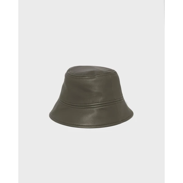 Yves Salomon Leather Bucket Hat in Carbon | Hats | Luxury Shoes 