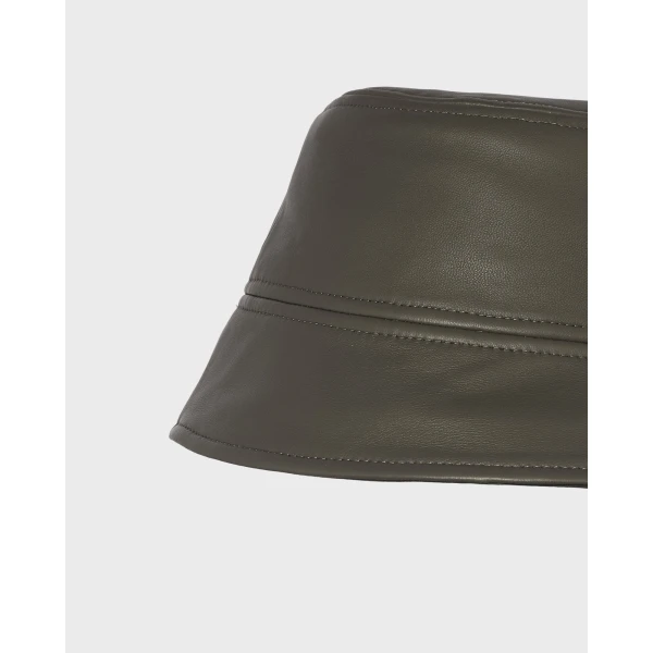 Yves Salomon Leather Bucket Hat in Carbon | Hats | Luxury Shoes 