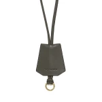 Yves Salomon Leather Keyring in Carbon | Women | Luxury Shoes 