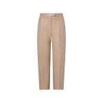 Yves Salomon Leather Tailored Trousers in Grey | Women | Luxury Shoes 