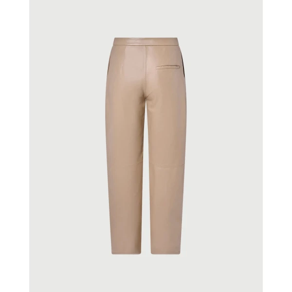 Yves Salomon Leather Tailored Trousers in Grey | Tailored pants | Luxury Shoes 