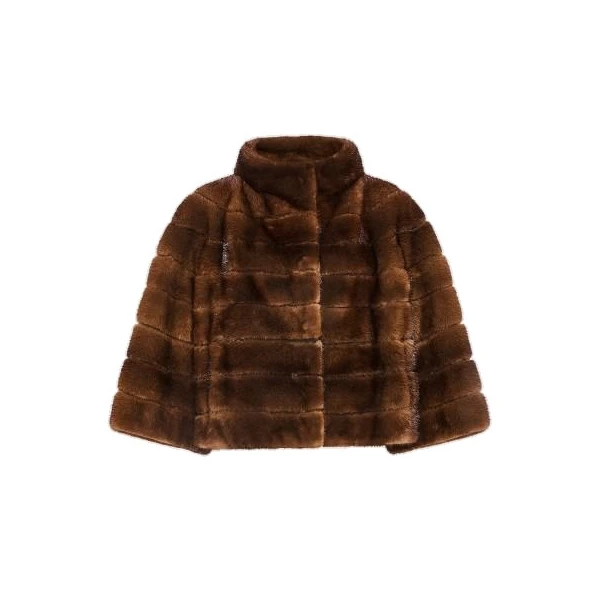 Yves Salomon Long Hair Mink Jacket in Brown | Women | Luxury Shoes 