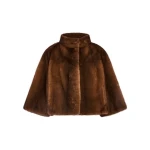 Yves Salomon Long-Haired Mink Fur Jacket in Brown | Mink Jacket | Luxury Shoes 