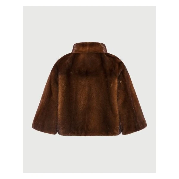 Yves Salomon Long-Haired Mink Fur Jacket in Brown | Mink Jacket | Luxury Shoes 