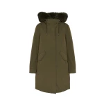 Yves Salomon Long Iconic Parka with Fox and Rabbit Fur in Dark Khaki | Coats | Luxury Shoes 