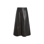 Yves Salomon Long Lambskin Leather Skirt in Brown | Leather Skirts | Luxury Shoes 