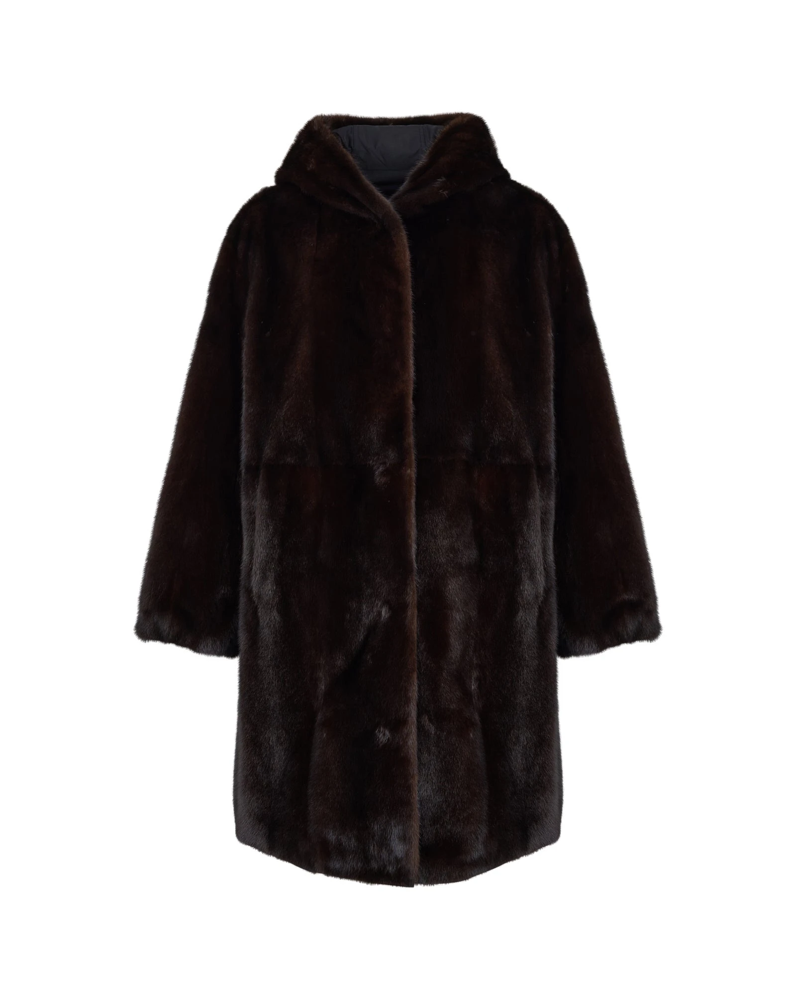 Yves Salomon Long Reversible Hooded Down Jacket in Technical Fabric and Mink in Black Yves Salomon Long Reversible Hooded Down Jacket in Technical Fabric and Mink in Black | Jackets | Luxury Shoes