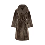 Yves Salomon Long Reversible Lacon Lambskin Shearling Coat in Brown | Shearling Coat | Luxury Shoes 